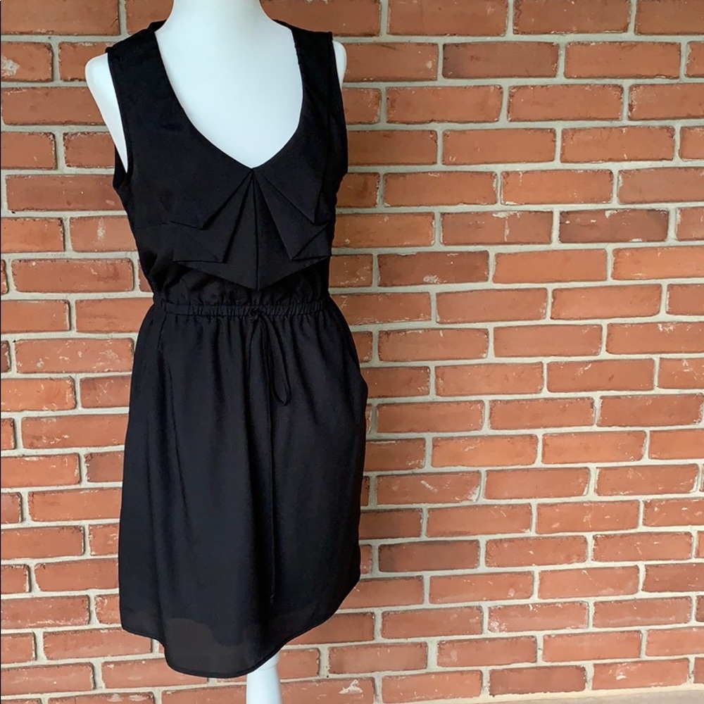 Black v-neck dress